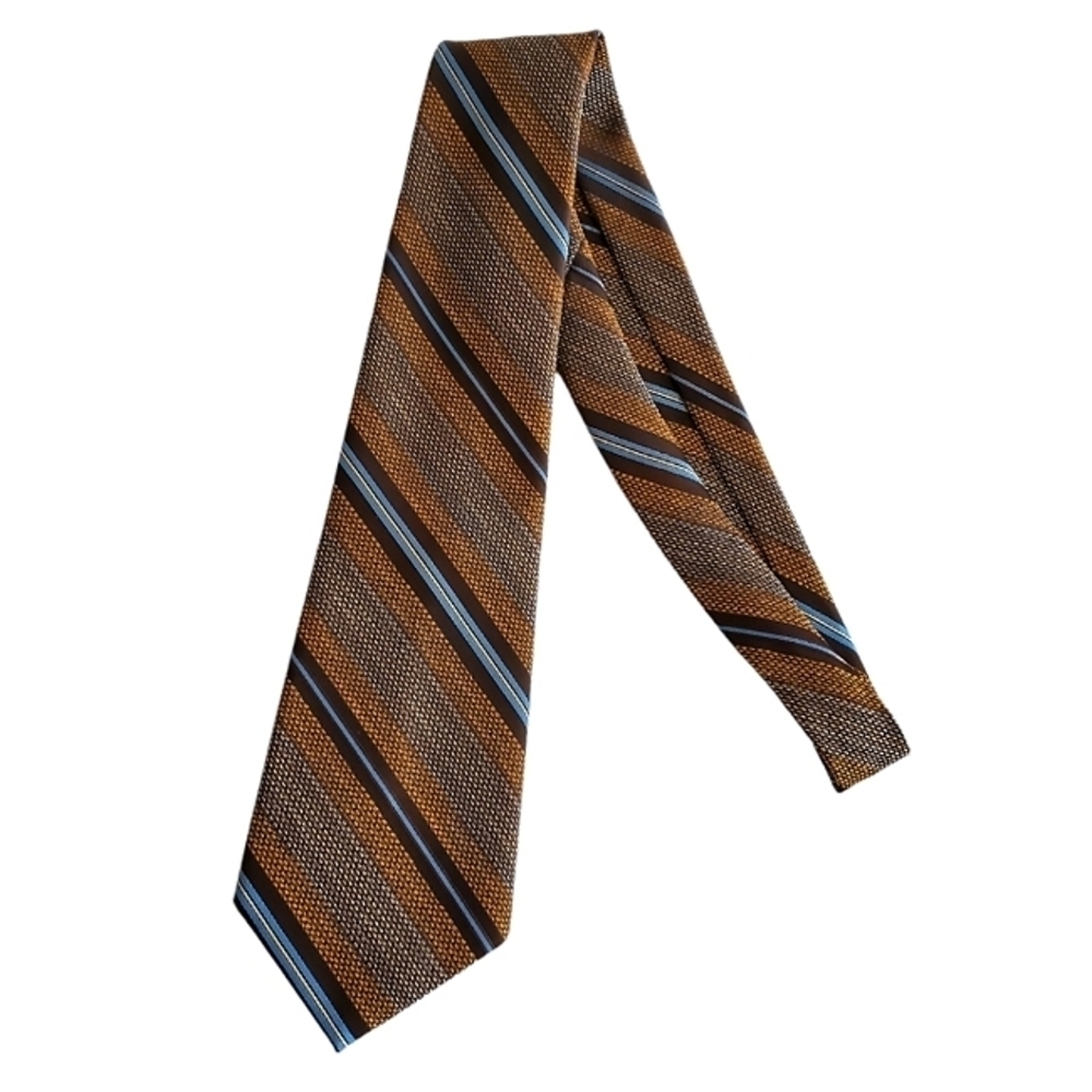 Duval Custom Made in California Tie Brown Blue Length 52" Vintage